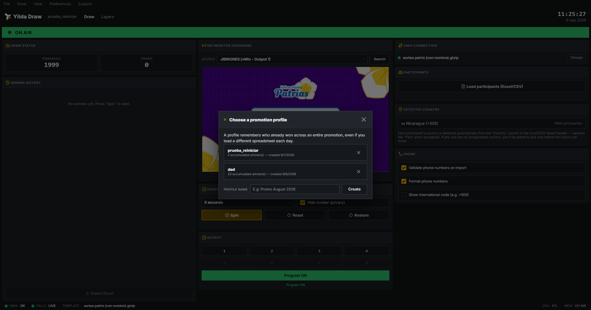 Selector de perfiles de promoción