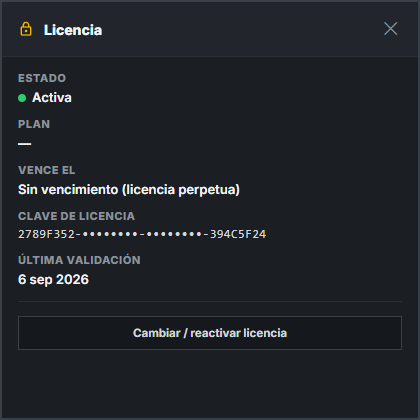 Janela de Licença